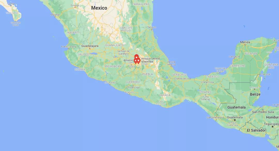墨西哥各亚马逊仓库分布图